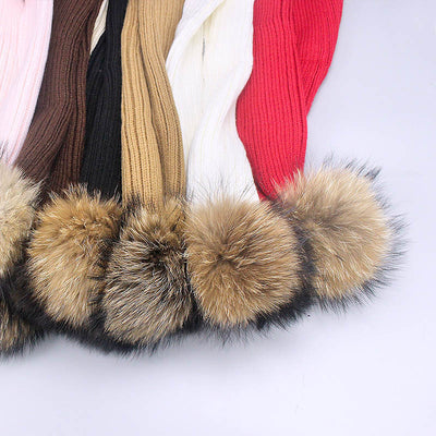 Conjunto Gorro y Bufanda de Lana con Pompones para Niños - Image 17