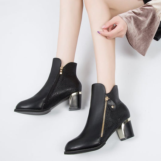 Botas Martin de Tacón Medio Puntiagudo para Mujer - Image 9