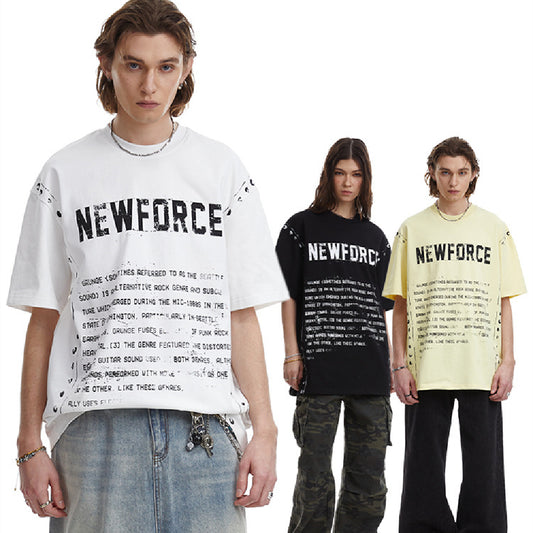 Camiseta Unisex Estilo Vintage con Letras Americanas