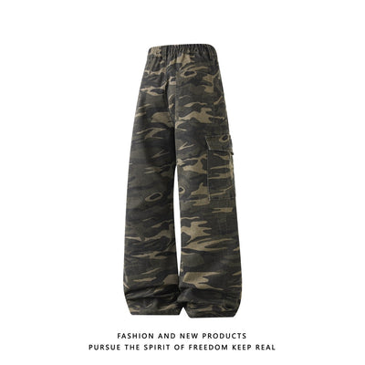 Pantalones Cargo Camuflaje Hombre Pierna Recta Corte Amplio - Image 8