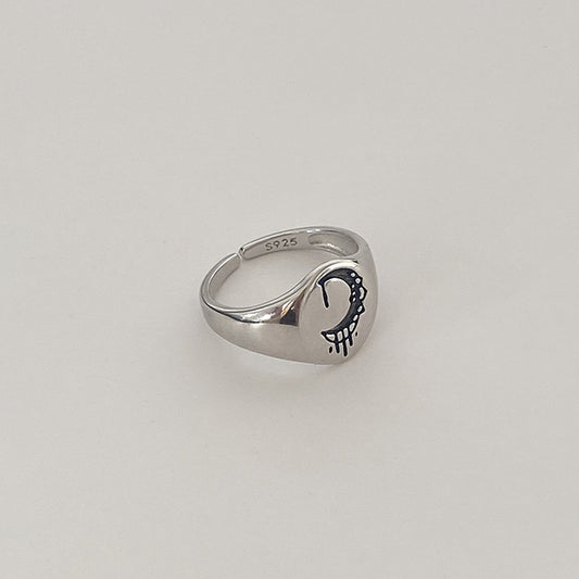 Anillo de Plata Esterlina con Elemento Tallado - Image 2