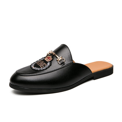 Pantuflas de Cuero Cerradas con Bordado - Zapatos Casuales de Moda para Hombre - Image 6