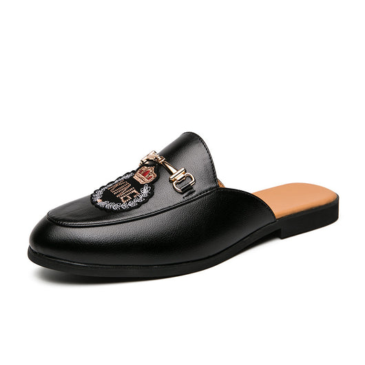 Pantuflas de Cuero Cerradas con Bordado - Zapatos Casuales de Moda para Hombre - Image 6