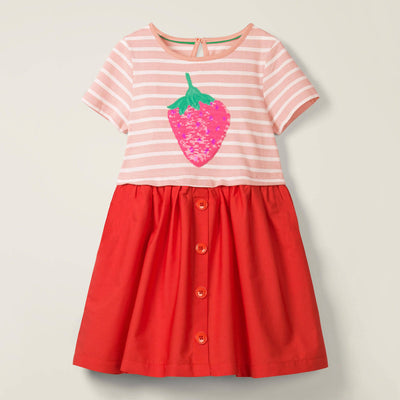 Vestido de Niña a Rayas para Verano con Manga Corta - Image 7