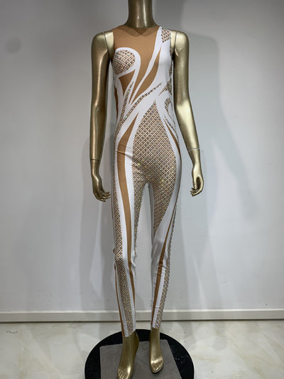 Jumpsuit de Fiesta Yama Fashion AB con Cristales Multicolor - Image 6