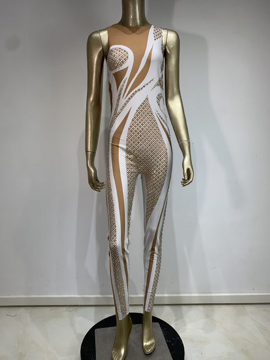 Jumpsuit de Fiesta Yama Fashion AB con Cristales Multicolor - Image 6