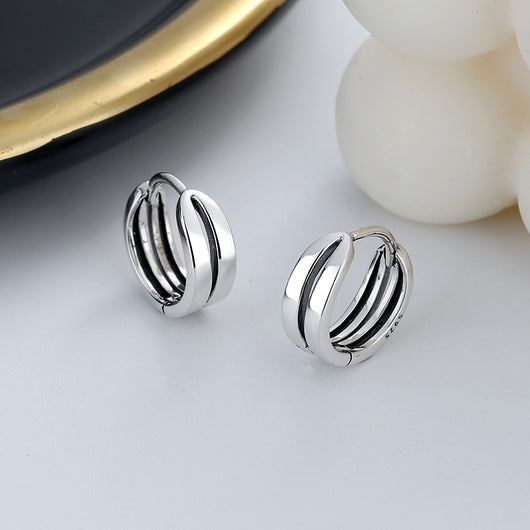 Aretes Geométricos Hueco Diseño Minimalista Tendencia Europea - Image 3