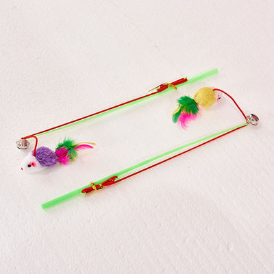 Juguete Interactivo para Gatos - Ratón de Peluche con Vara - Image 8