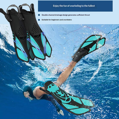 Aletas Cortas de Alta Elasticidad para Snorkel - Hombre y Mujer Ajustables
