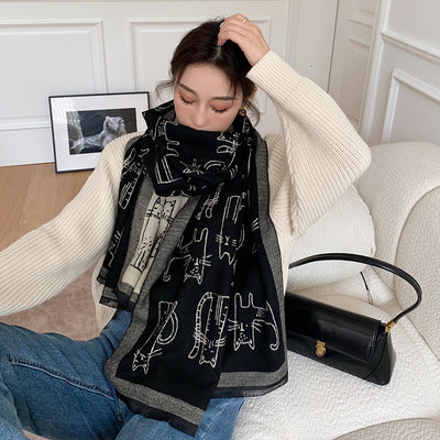 Pañoleta Larga Estampada de Imitación Cashmere para Mujer - Image 4