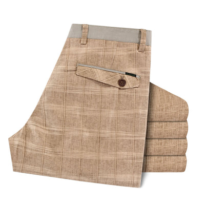 Pantalones Capri de Algodón y Lino a Cuadros - Image 13