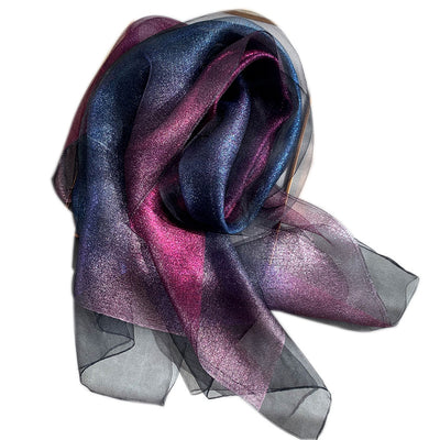 Pañuelo de Seda Degradado Versátil para Mujer - Image 23