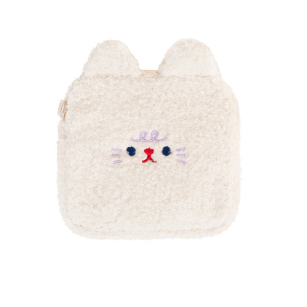 Bolsa de Higiene Menstrual con Bordado de Peluche - Capacidad Grande