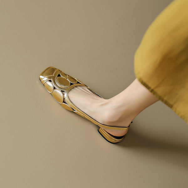 Sandalias Elegantes de Verano con Punta Cuadrada y Tacón Bajo