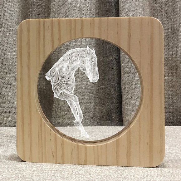 Lámpara Escultural de Madera: Diseño Caballo
