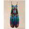 Jumpsuit Holgado con Estampado Étnico y Tirantes para Playa - Talla Plus