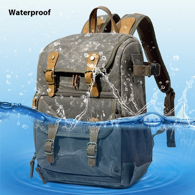 Mochila Cámara SLR Impermeable de Lona - Unisex Profesional