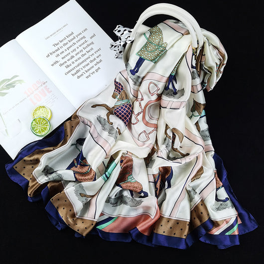 Pañuelo de Seda Estampado Ultraligero para Mujer - Protección Solar y Transpirable - Image 26