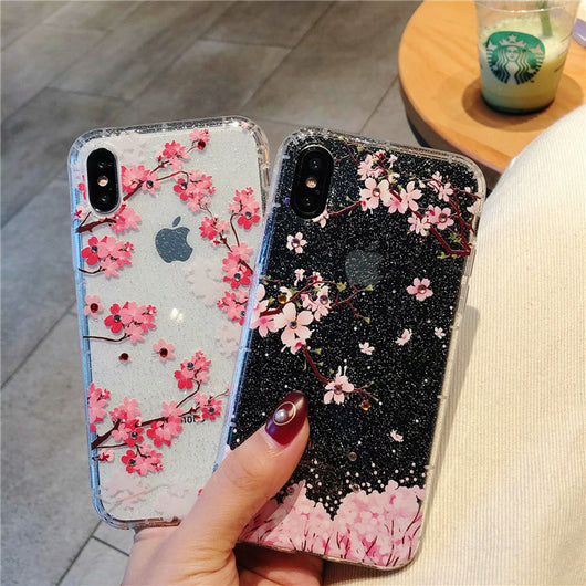 Funda para celular con brillo flor de durazno - Image 8