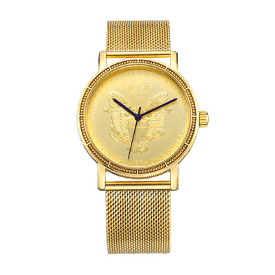 Reloj de Hombre Ultradelgado Acero Inoxidable Malla Metálica Cuarzo