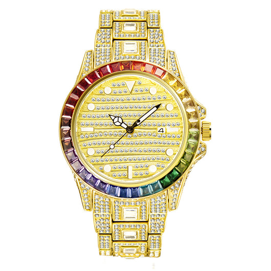 Reloj Inteligente para Hombre Arcoíris Degradado con Diamantes Resistente al Agua - Image 13