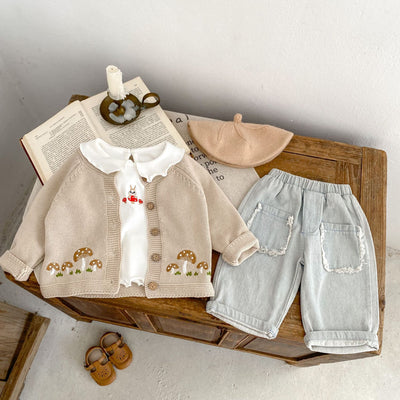 Cardigan de Punto Algodón con Bordado de Hongos - Colección Tide - Image 11