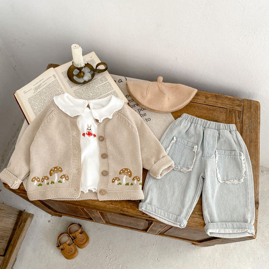 Cardigan de Punto Algodón con Bordado de Hongos - Colección Tide - Image 11