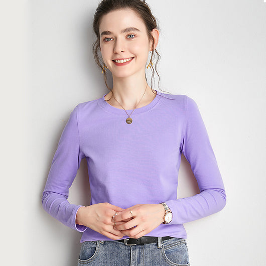 Playera Básica Cuello Redondo Suelta Colores Sólidos - Image 18