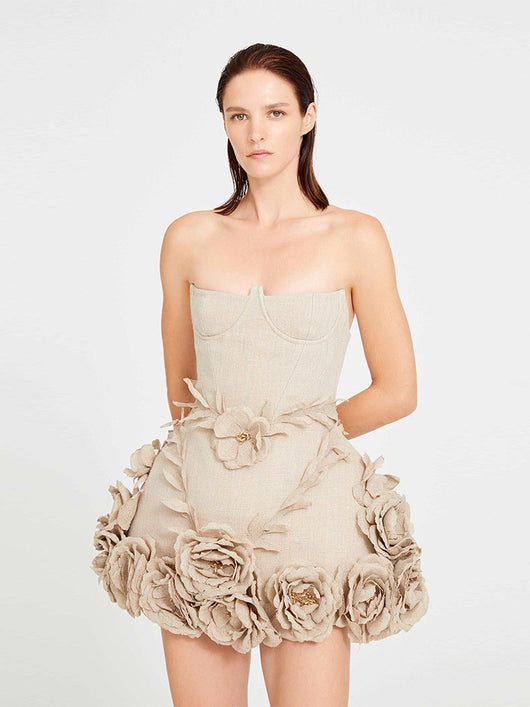 Vestido Floral Hombros Descubiertos Efecto Reductor Cintura Ajustada - Image 21