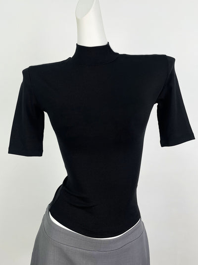 Polera Cuello Alto Retro Tencel Lycra Manga Media - Suave y Versátil - Image 15