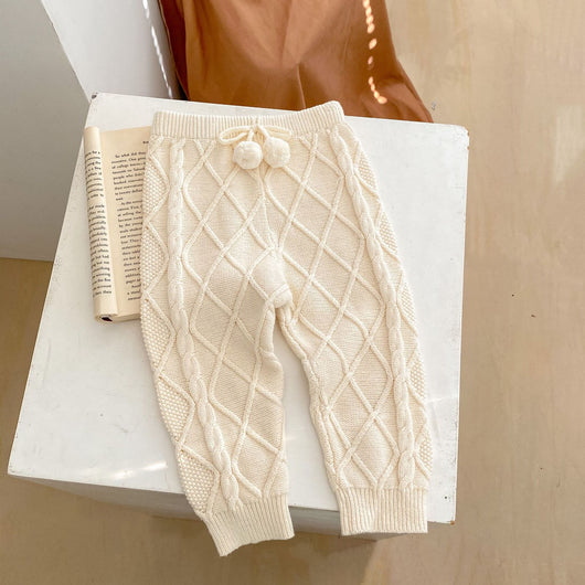 Pantalones Largos Tejidos con Patrón Rombo para Bebés Niños y Niñas - Image 16