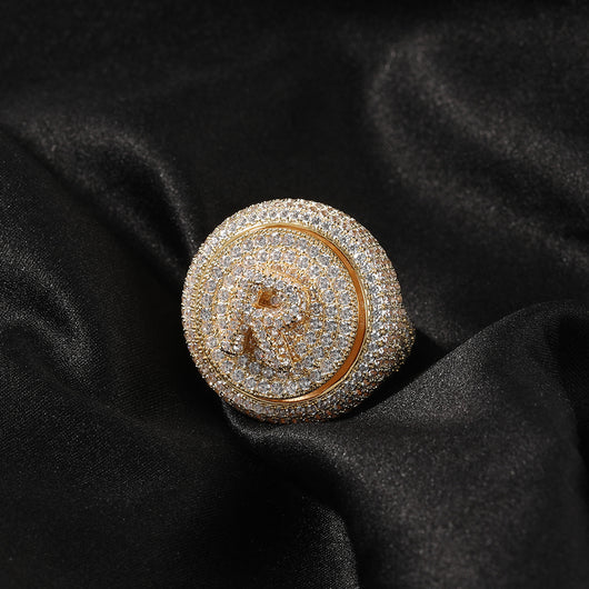 Anillo Hip Hop Giratorio con Letras DIY y Zircones - Image 19