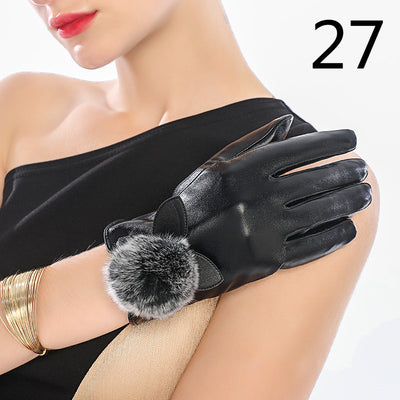 Guantes de Cuero para Moto Invierno Plus Forro Terciopelo Impermeables - Image 28