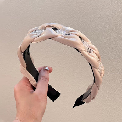 Diadema Retorcida con Perlas - Accesorio Tejido a Mano - Image 7