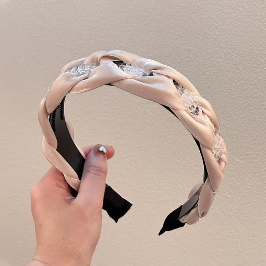 Diadema Retorcida con Perlas - Accesorio Tejido a Mano - Image 7