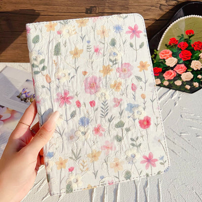 Funda Protectora de Cuero para Tablet con Diseño Floral y Ranura para Stylus - Image 16