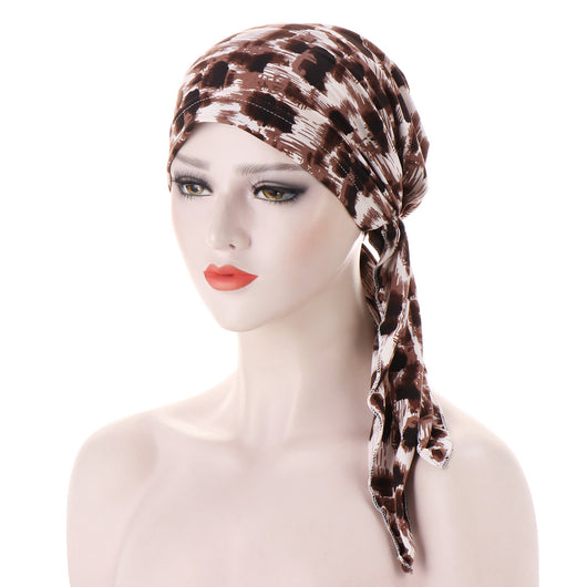 Turbante con Cola Curva y Flores - Gorro Tipo Pullover - Image 20