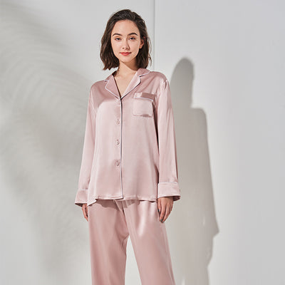 Pijama Largo de Seda para Mujer - Conjunto Elegante para el Hogar - Image 10