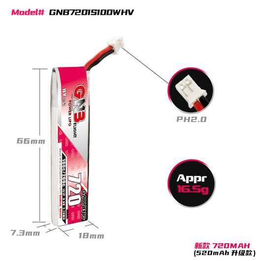 Batería de Alto Rendimiento GNB 720MAH 1S 38V para TinyHawk S II - Image 11