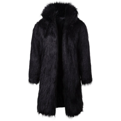Chaqueta Acolchada Capucha Pelaje Sintético Negro y Blanco - Image 14