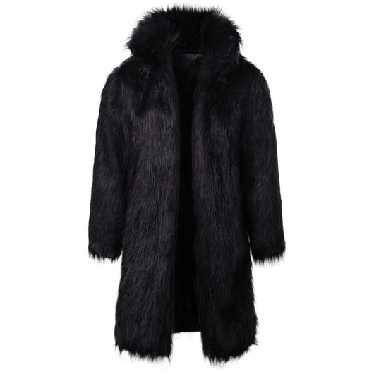 Chaqueta Acolchada Capucha Pelaje Sintético Negro y Blanco - Image 14