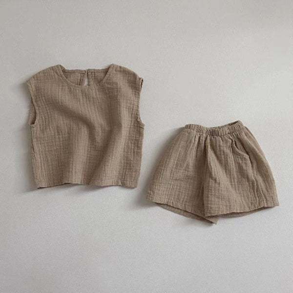 Conjunto de Shorts y Chaleco Transpirable a Juego para Niños