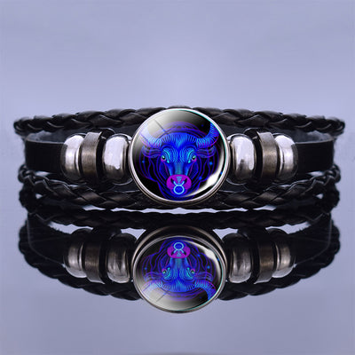 Pulsera de Pareja Constelaciones Luminosas - Cuero Negro - Image 24