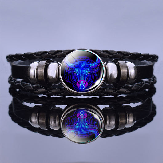 Pulsera de Pareja Constelaciones Luminosas - Cuero Negro - Image 24