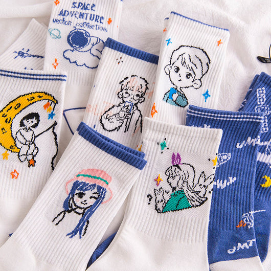 Calcetines Femeninos Estampado Cartoon Transpirables y Cómodos - Image 6