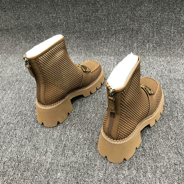 Botas Martin de Cuero Genuino Transpirable con Cierre Posterior