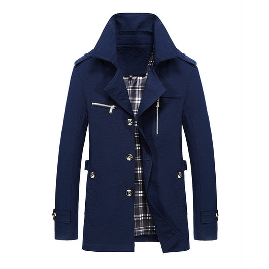 Chaqueta de Trabajo Casual Solido con Solapa para Hombre - Image 4