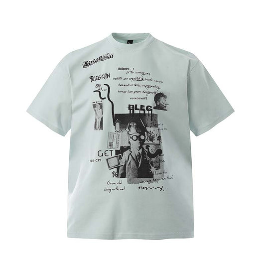 Playera Oversize de Manga Corta con Estampado de Letras - Estilo Urbano Versátil - Image 6