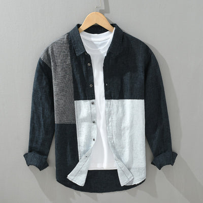 Camisa Manga Larga con Contraste de Colores para Hombre - Image 4