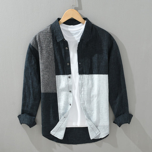 Camisa Manga Larga con Contraste de Colores para Hombre - Image 4